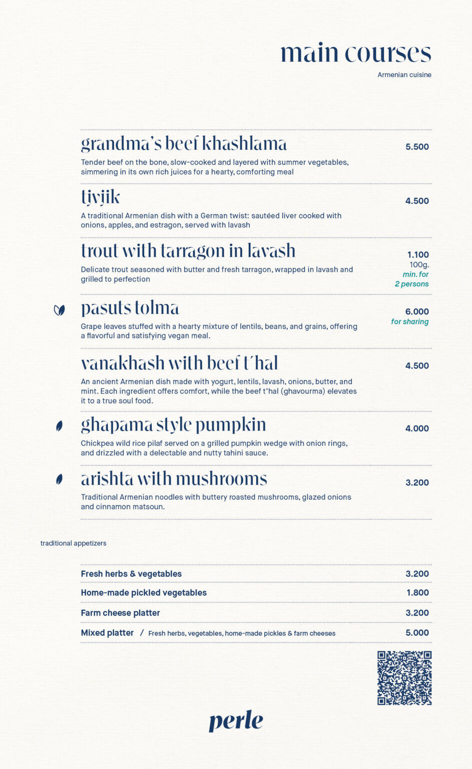 Main courses: armenian cuisine